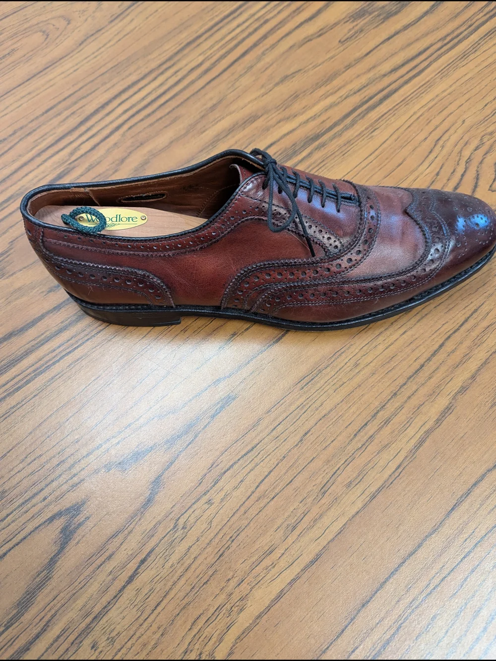 Allen Edmonds McAllister Oxblood Leather Wingtip Oxfords